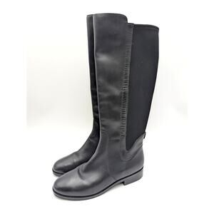 Cole Haan Noelle Knee High Boots Round Toe Women's Black Size US7.5B EU38